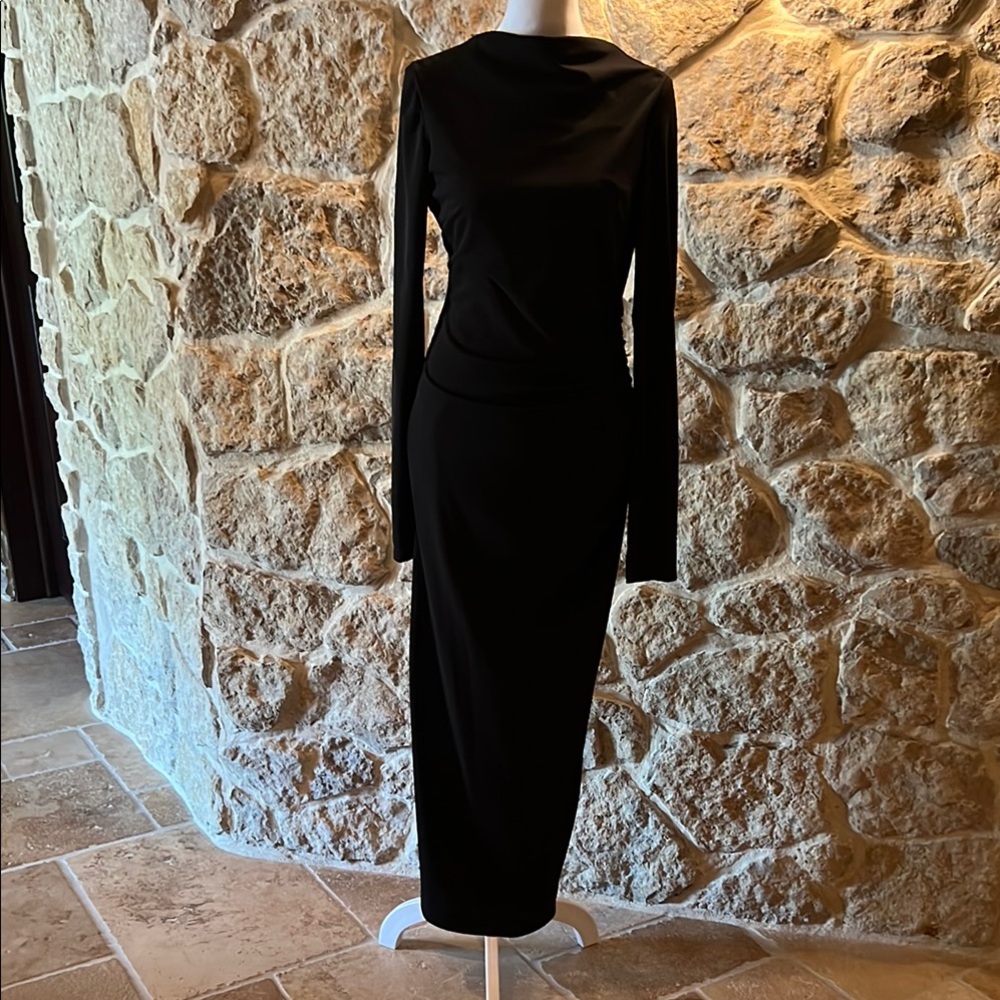 Zara,NWT Elegant Black Long Sleeve Dress